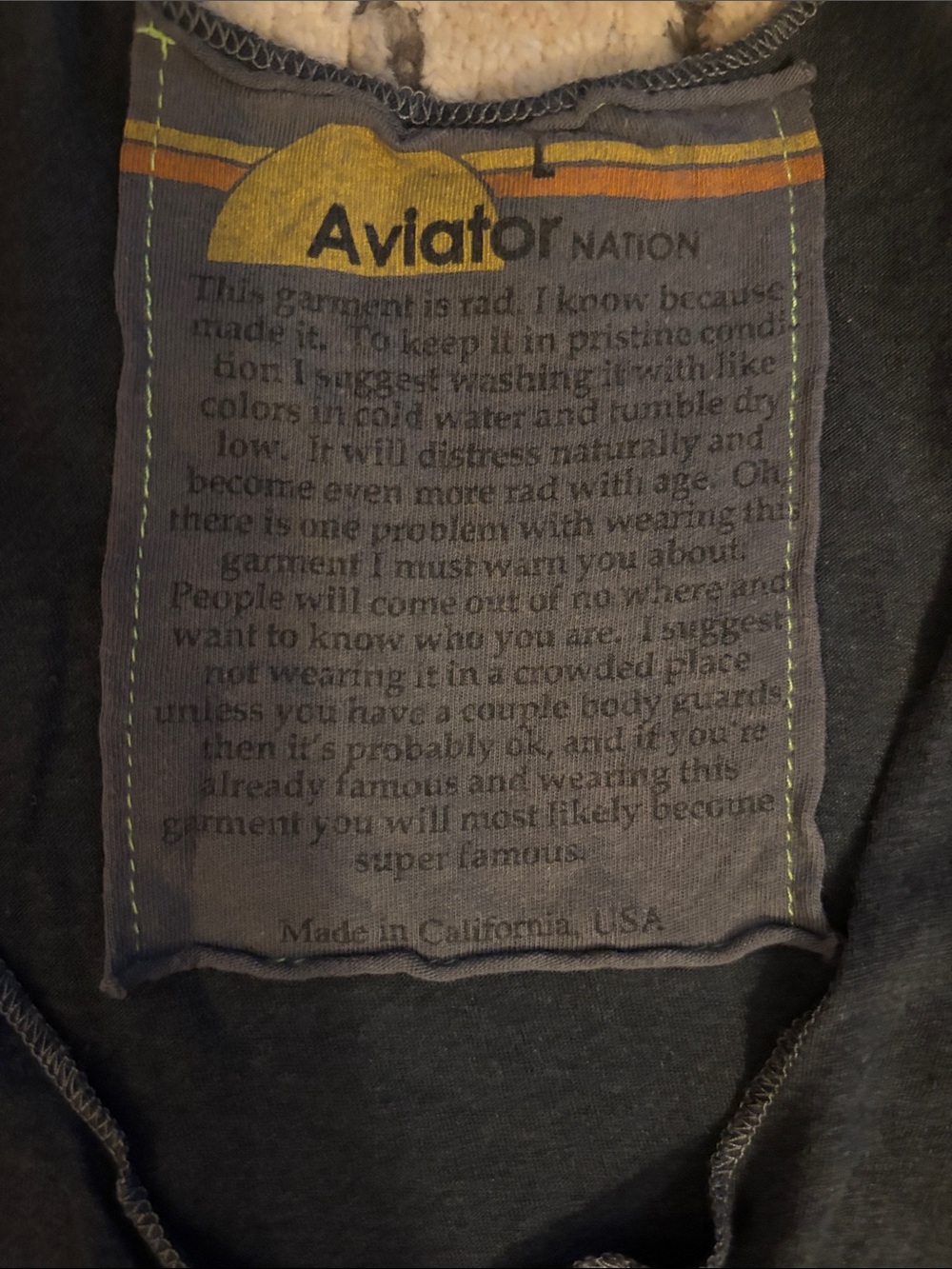 Aviator Nation Black Graphic 'ROCK AND ROLL' Sleeveless Tank - Picture 2 of 3